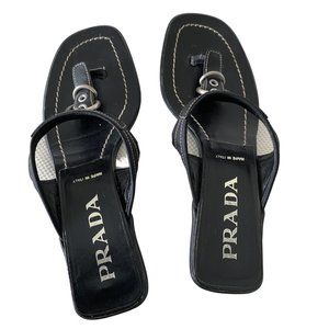 Authentic Black Prada Sandals